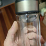 双层隔热玻璃杯耐高温水杯玻璃杯子双层高硼硅玻璃杯旅行装备 钢本色350ml 实拍图