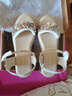 ZHR凉鞋女璀璨亮片一字带女鞋夏季清凉透气时尚搭扣女鞋淑女风百搭小坡跟鞋子女 OM298  凉鞋 杏色 38 实拍图