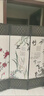 煦悦实木布艺屏风隔断现代中式简约屏风隔断折屏座屏玄关客厅餐厅书房宾馆酒店办公室阳台隔断屏风艾灸养生屏 梅兰竹菊 1.7米高x0.5米宽单面图案一扇 实拍图