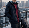 优衣库防风摇粒绒拉链连帽开衫/长袖男装外套481182 09 黑色 S /165/84A 实拍图