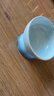 乐优派猫碗陶瓷狗碗猫食盆狗盆宠物碗猫粮碗高脚防打翻猫咪用品 渐变蓝 实拍图