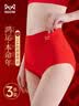 猫人（MiiOW）本命年马年红色内裤女士内裤女生新娘结婚高腰收腹三角裤短裤棉裤 实拍图