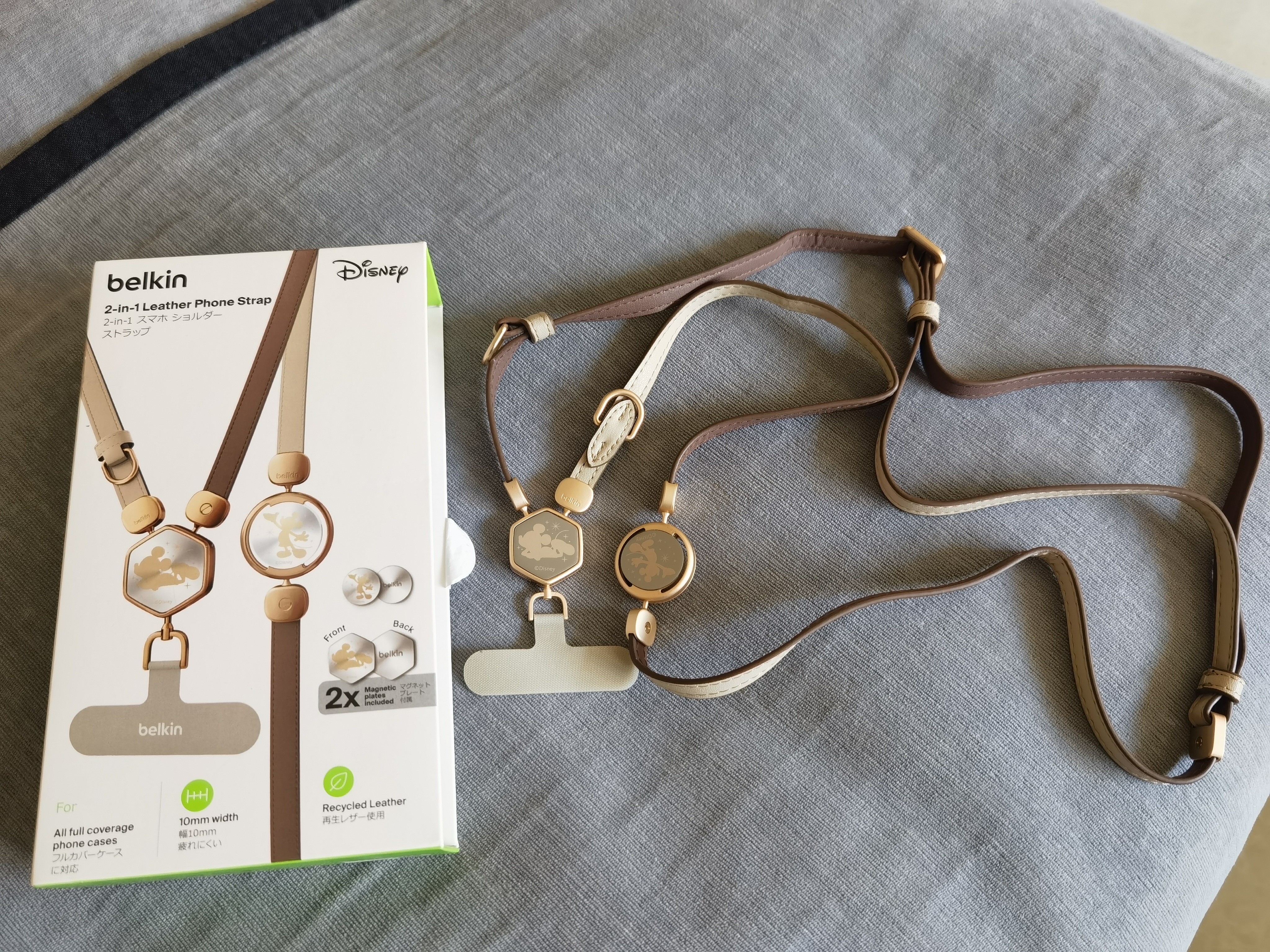 贝尔金（BELKIN）手机挂绳手腕 手机链手机绳高级感挂脖斜跨手机防丢绳带手机垫片 皮革二合一 闪耀米奇 实拍图