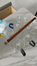青苹果（QINGPINGGUO） 玻璃杯带把手耐高温待客泡茶杯子牛奶杯家庭喝水杯家用水杯套装 杯架+加厚简约杯【6色装】 300ml 实拍图