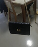 HR赫莲娜女包单肩斜跨包小香风头层牛皮菱格链条包高级感生日礼物 黑色【大号】 实拍图