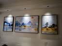 诗六艺家饰客厅装饰画北欧现代简约沙发背景墙挂画三联画大气轻奢壁画晶瓷画 背靠金山（铝合金外框） 晶瓷画左右60*80+中间120*80亮面 实拍图