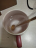传旗水杯陶瓷马克杯咖啡杯带勺盖杯子茶杯男女陶瓷杯 藕粉色 450ml  实拍图