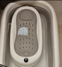 iuu婴儿洗澡盆 可折叠宝宝浴盆大号 洗澡神器躺托浴架新生儿童用品 【北欧灰】+可调节感温浴架 材质：FAD食品级材质检测认证 实拍图