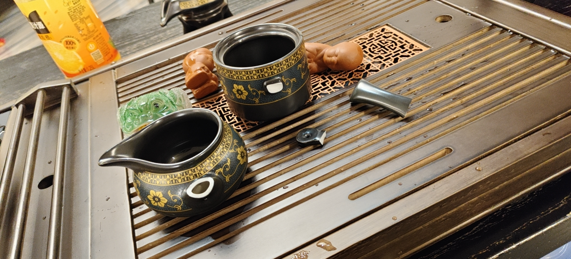 唐云匠心茶具套装家用一体茶盘茶台全自动玻璃烧水壶茶杯整套送礼功夫茶具 款26福韵+古韵石磨 玻璃底部上水 实拍图