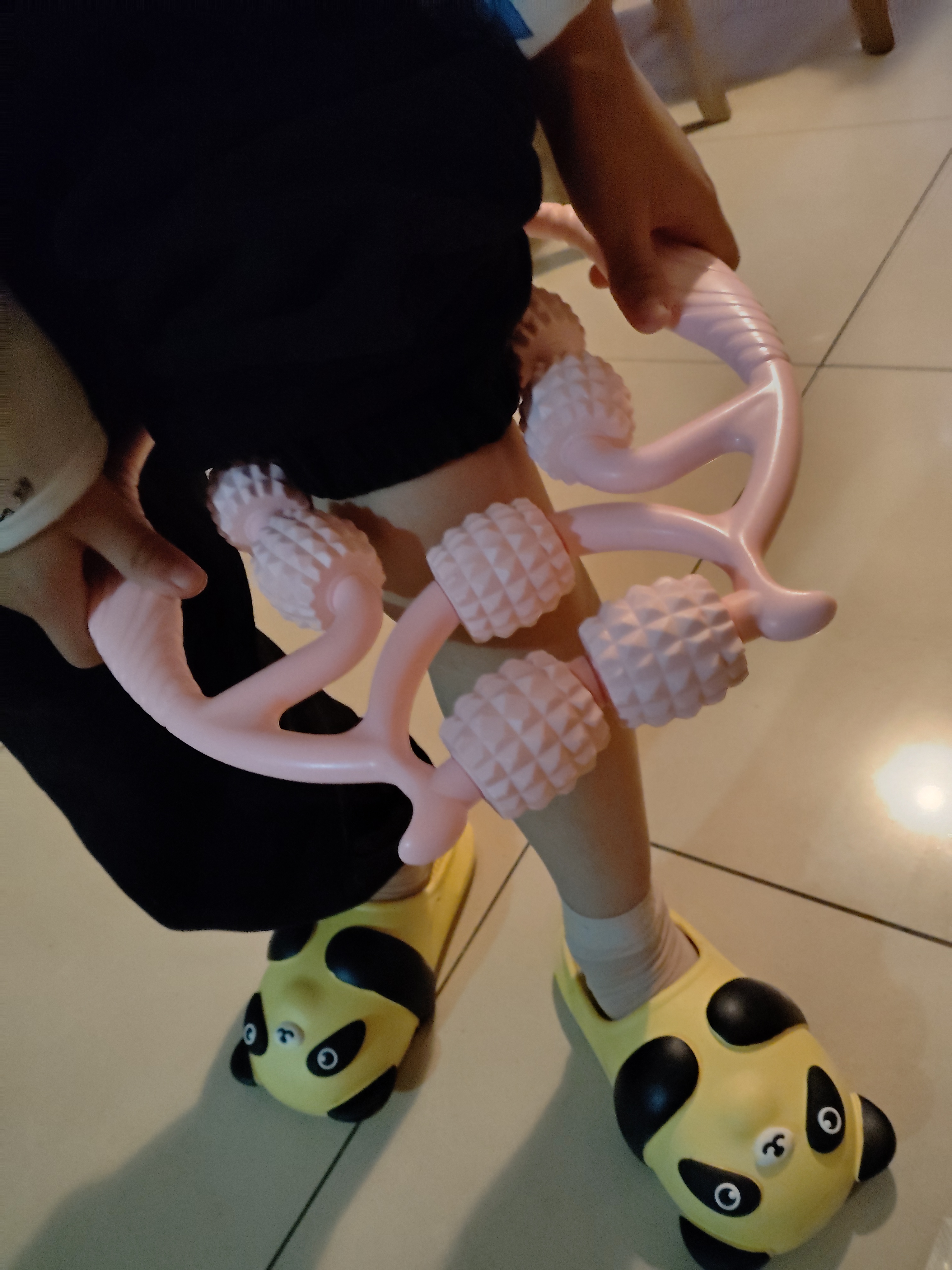 腿部按摩轮肩颈腰背按摩器瘦腿减肥夹腿器肌肉放松小腿拉伸瑜伽垫器材养生三八节礼物送女生老婆 颜色随机一只装 实拍图