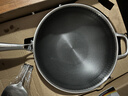 赫巴兹（HZIB）炒锅不粘锅316不锈钢炒锅炒菜锅具少油烟平底炒锅电磁炉燃气通用 双面屏+组合盖内径32外径 34cm 实拍图