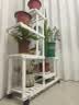 华观家居（Home Giving Furniture）多层实木花架阳台置物架室内花架子客厅落地式多肉绿萝花盆植物架 D款白色带轮 实拍图