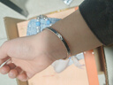 周六福520礼物  PT950铂金手镯女款碎碎冰车花简约白金素圈手镯 60mm-13g 晒单实拍图