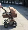 ANGI BABY婴儿推车可坐可躺婴儿车轻便折叠新生儿减震高景观双向儿童手推车 顶配香槟金【一键收车+PU橡胶轮] 实拍图