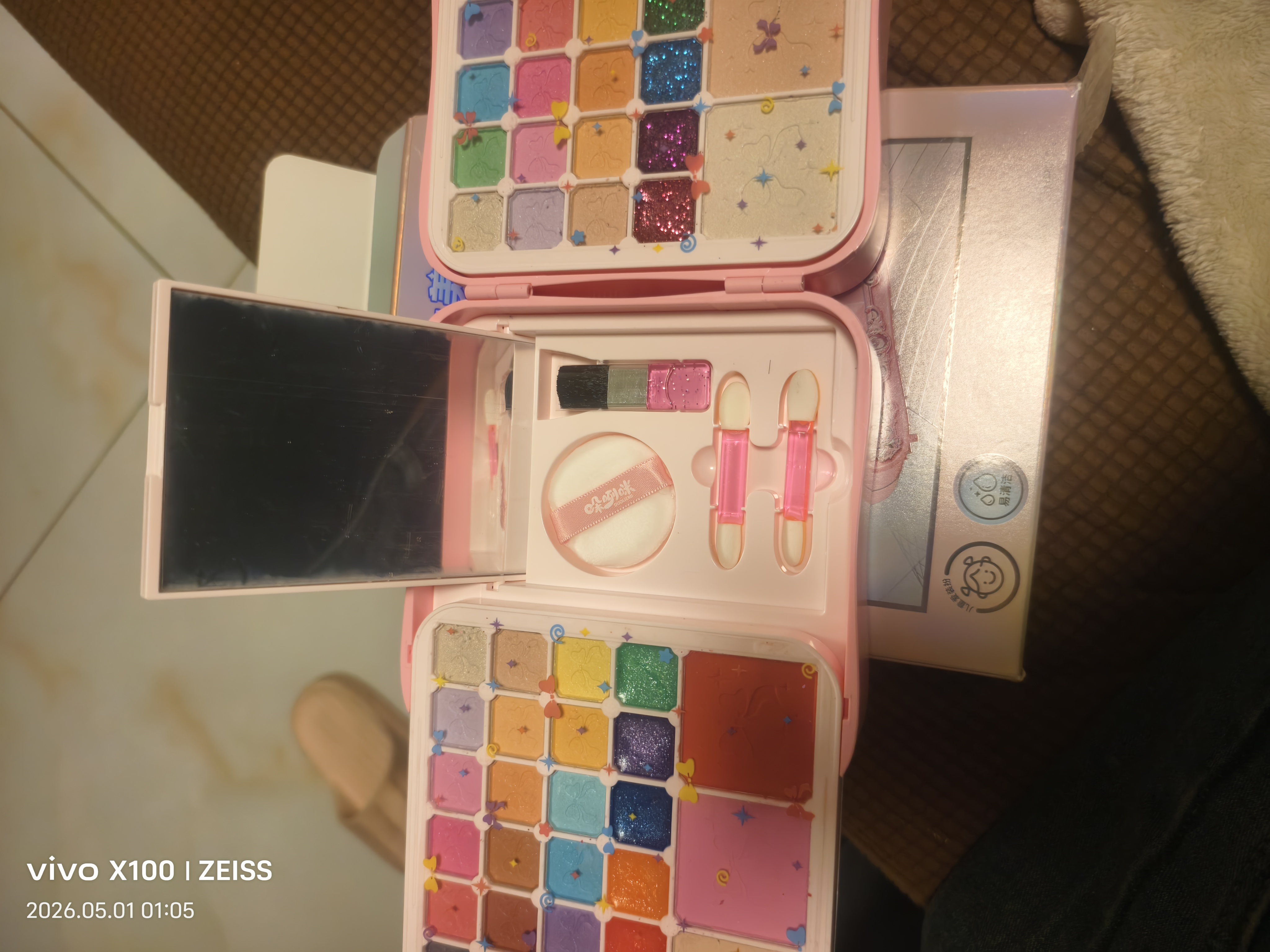奔尼儿童化妆品玩具女孩生日礼物过家家化妆盒包指甲油彩妆眼影套装 实拍图
