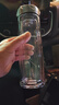 希诺抗菌玻璃杯双层防烫办公车载水杯男高档泡茶杯子XN-9607K 410mL 实拍图