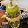 【京东物流】水杯冰霸吸管杯高颜值学生茶水分离大容量杯子 肚肚杯1个-浅绿色 实拍图