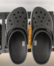 卡骆驰（CROCS）贝雅卡骆班洞洞鞋轻便耐磨一脚蹬休闲鞋女鞋时尚沙滩鞋|205089 黑色/白色-066 37 /38(230mm) 实拍图