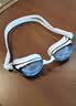 李宁LI-NING泳镜防水防雾男女高清游泳眼镜平光游泳镜LNJT224-6极光白 实拍图