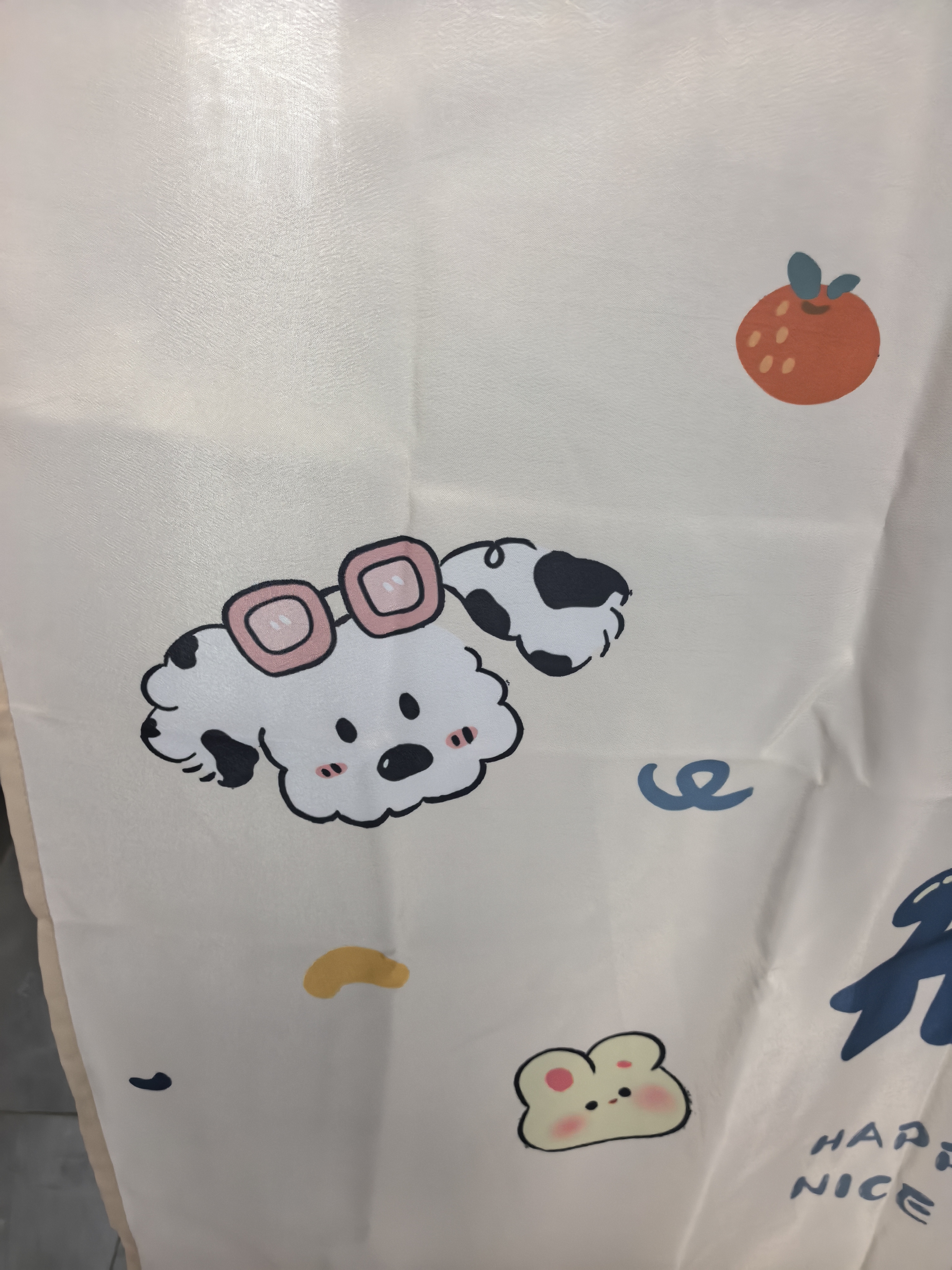 帘香客浴室防水防霉浴帘卫生间干湿分离隔断帘子每日开心120*180cm单帘 实拍图