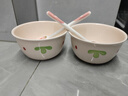 草莓陶瓷碗勺家用高颜值米饭碗少女心甜品碗釉下彩餐具套装 【4件套】浅粉草莓2碗2勺 实拍图
