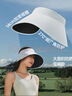 蕉下（beneunder）蛋卷灯罩帽防晒帽女遮阳帽太阳帽大檐空顶帽男加长侧檐全脸遮阳蓝 实拍图