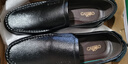 卡帝乐鳄鱼皮鞋男头层牛皮商务休闲鞋豆豆鞋中老年爸爸鞋子男 30576 黑色 42 实拍图