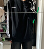 adidas休闲舒适三条纹立领夹克外套男装秋季阿迪达斯官方轻运动   黑色/白（推荐选大一码）   L 实拍图