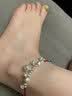9999纯银手链s999纯银莲花手链上岸考研本命年红绳女情侣编织礼物 双鱼铃铛脚链-正红色 实拍图