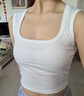 莫代尔白色u型美背自带胸垫背心女夏季内搭无袖t恤外穿辣妹短款上衣 实拍图