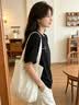 回力短袖女t恤夏季2026新款黑色时尚高级感半袖大码胖mm百搭纯棉体恤 实拍图