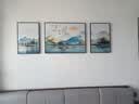 Sixpoetry 客厅装饰画现代简约沙发背景墙壁画轻奢三联晶瓷画大气高档挂画 家和万事兴（铝合金外框） 晶瓷画左右40*60+中间80*60亮面 实拍图