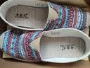 布舍元 女鞋护士工作单鞋民族风休闲老北京布鞋女 110-7043 浅兰 36  实拍图