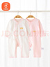 贝瑞加（Babyprints）宝宝连体衣2件装婴儿四季内衣纯棉爬服薄款哈衣柔软家居睡衣 粉66 实拍图