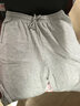 花花公子家居短裤男士春夏季居家五分裤宽松大码纯棉大裤衩夏季沙滩裤男裤 浅灰-短款 1条 XL 实拍图