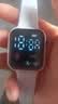 其他品牌高颜值LED手表时尚方形学生科技感超强夜光数字个性运动 太空白 实拍图
