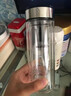 希诺（heenoor）玻璃杯男士双层防烫抗菌泡茶杯办公室车载保温水杯定制送生日礼物 升级镜面盖：315ml-手握舒适 实拍图