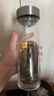 希诺抗菌玻璃杯双层防烫办公车载水杯男高档泡茶杯子XN-9607KT 410ml 实拍图