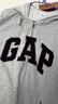 GAP男女装春季款字母logo拉链连帽卫衣宽松外套美版868454 灰色 M 美码 L亚洲码180/96A 实拍图