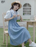 紫蒙法式连衣裙新款2026夏季女生裙子夏天学生少女高中初中生衣服长裙 韩版假两件牛仔背带裙 均码(可备注码数) 实拍图