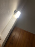 美式壁灯卧室床头灯现代简约led楼梯过道单头阳台书房宾馆墙壁灯 C01-黑色-单头-纯白【玻璃】 LED三色光-无开关 实拍图