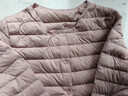 鸭鸭（YAYA）佟丽娅同款轻薄羽绒服女新款冬季短款圆领内胆修身时尚薄外套男 粉色【女款无领】 XL 【建议115-125斤】 实拍图