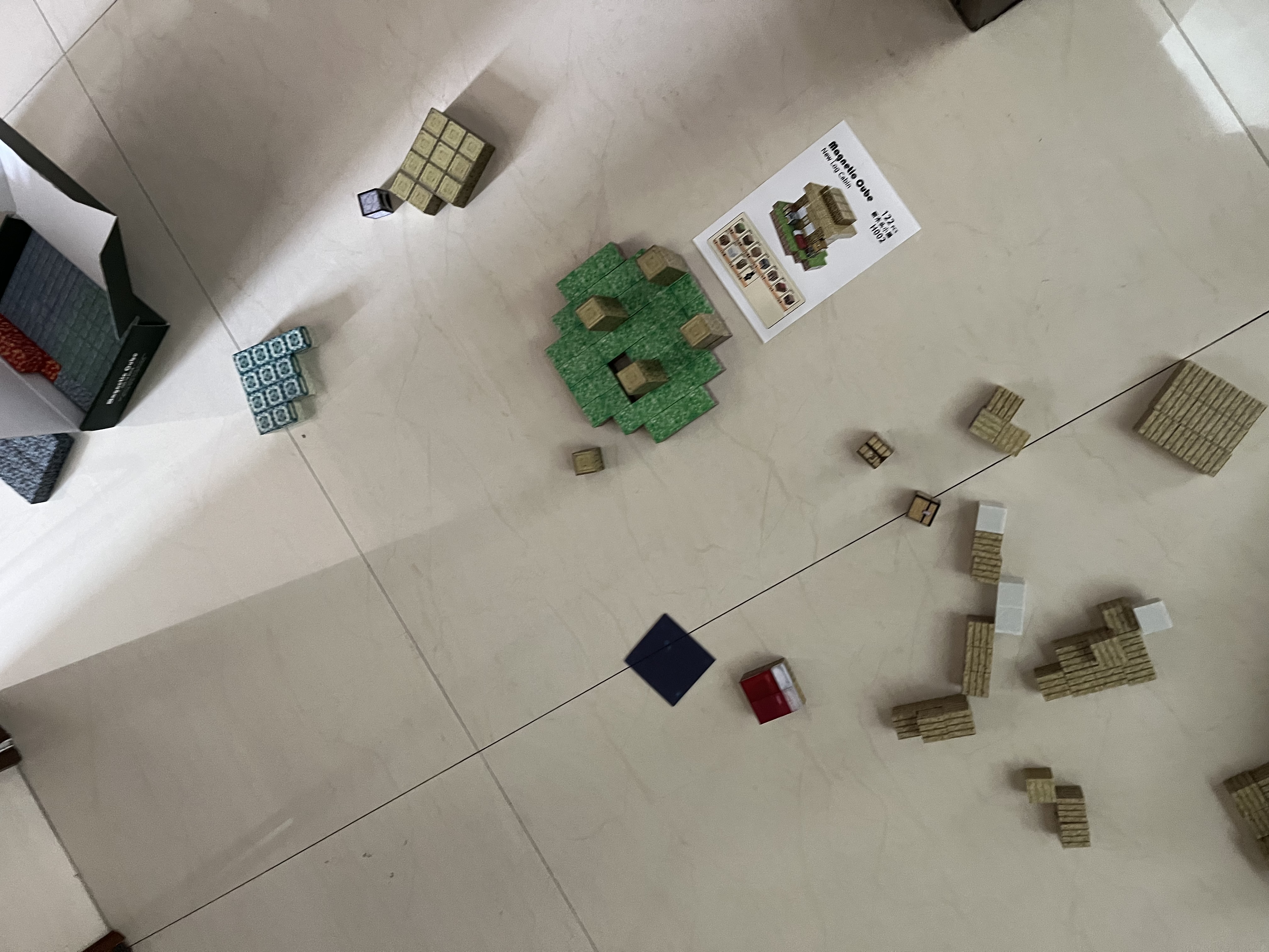 我的世界磁力方块益智玩具3-6-12岁MC磁铁积木拼装男女孩生日礼物 新木头小屋122颗+4人仔 实拍图