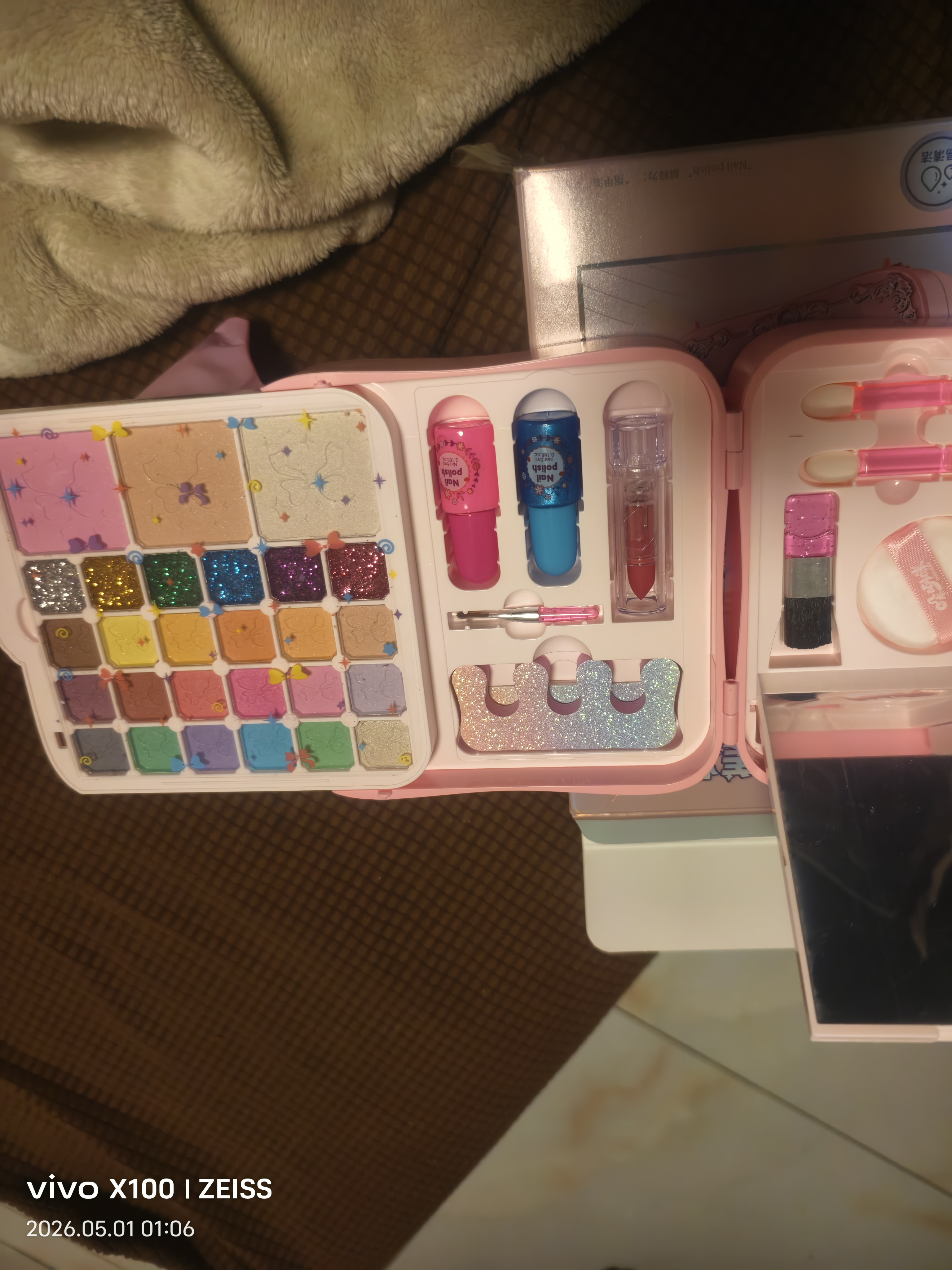 奔尼儿童化妆品玩具女孩生日礼物过家家化妆盒包指甲油彩妆眼影套装 实拍图