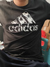 阿迪达斯（adidas）短袖t恤男士夏季跑步健身运动衣快干衣透气男装T恤  黑白 L 实拍图