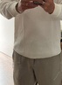 优衣库男装女装情侣华夫格亨利领套头衫长袖T恤479784 482766 482766/01乳白色 M 实拍图