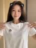 卡帕（Kappa）背靠背t恤女短袖复古26新夏透气纯棉显瘦半袖运动上衣K0E42TD01D 韩国白012-经典百搭丨舒适透气 XL 尺码偏小，建议拍大一码 实拍图