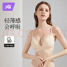 婧麒（JOYNCLEON）哺乳文胸孕妇内衣怀孕期哺乳薄款喂奶文胸产后前开扣无钢圈托聚拢 灰色3128【薄款透气聚拢】 85B 实拍图