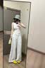 拉夏贝尔天丝亚麻阔腿裤女夏季薄款老钱风休闲直筒裤 杏色【常规款】 M 实拍图