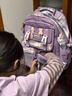 爱迪生发明家初中生书包黛露小学生大容量女生减负双肩背包 2260-2 紫色大号 实拍图